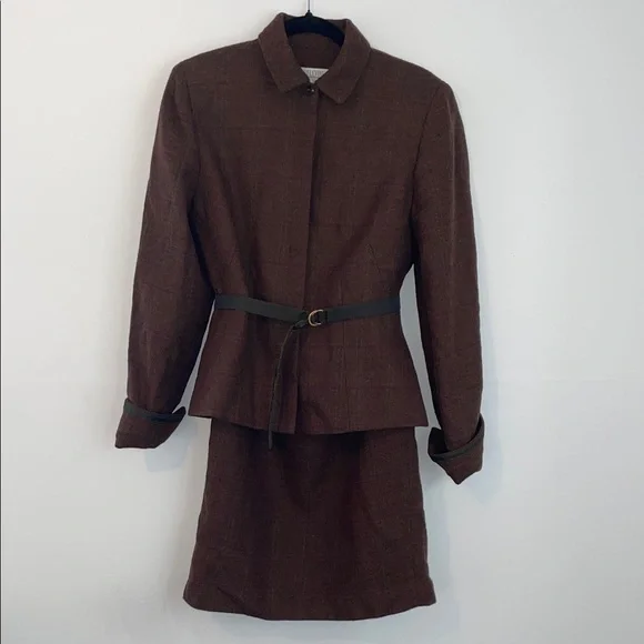 Larry Levine Dark Brown Blazer with Belt - Picture 5 of 5